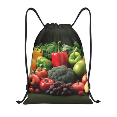BTCOWZRV Drawstring Backpack Fruits and vegetables Drawstring Bags Gym Bags for Men Women Draw String Bags Yoga Cinch Bag
