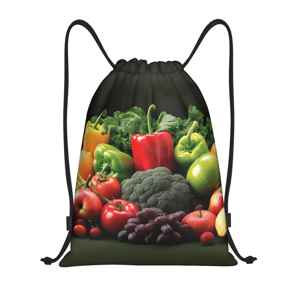 BTCOWZRV Drawstring Backpack Fruits and vegetables Drawstring Bags Gym Bags for Men Women Draw String Bags Yoga Cinch Bag