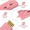 PAGOW 2 Pack Pocket Retractable Golf Club Cleaner Brush, Double Sided Golf Club Brush Groove Cleaner, Portable Golf Club Cleaning Wire Brush Tool, Must Have Golf Bag Accessories Golf Gifts (Pink) view 3