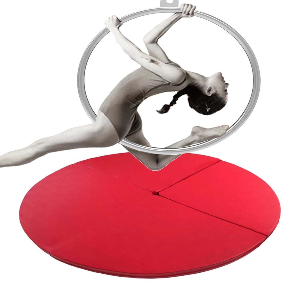 CMYUN Aerial Hoop Protection Mat/Pole Dance Crash Mat, Kid Adult Heavy Duty Dance Pole Mat, Waterproof Anti-Slip Exercise Mat for Aerial Yoga Gym(Red,150cmx3cm(59"x1.2"))