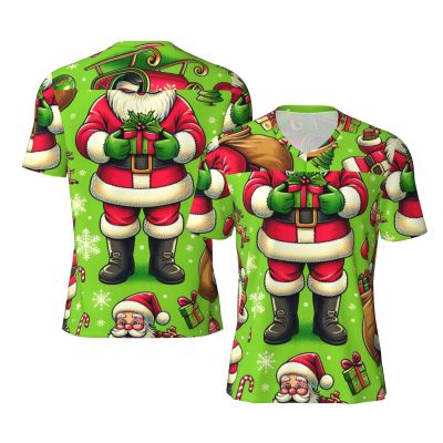 Stylish Athletic Sports Jersey Santa-Claus-Merry-Christmas Men's Rugby Jersey Small Black