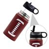12 oz Football Water Bottle with Straw, Sports Flask Metal Travel Tumbler with 2 Lids, Stainless Steel Double Wall Vacuum Insulated Leak Proof Thermo Water Bottles, Football Gear Gifts for Boys Girls view 2