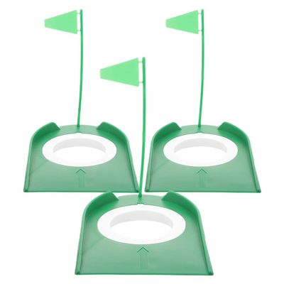 HANABASS 3pcs Golf Putting Cup for Practice Training Putter Flag Lightweight Portable Golf Accessories for Home Backyard Training