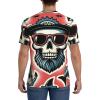 Stylish Athletic Sports Jersey Hipster-Shark-Skull-Pattern Men's Rugby Jersey X-Large view 4