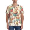 Stylish Athletic Sports Jersey Easter-Rabbit-Ears-Cupcakes Men's Rugby Jersey 3X-Large Black view 2