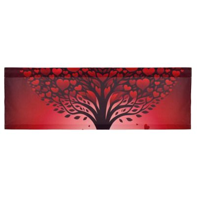 Augenstern 54x18 Inch Window Short Curtain Love-Cats-red-Tree Half-Panel Curtain Window Covering Kitchen Valance