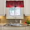 Augenstern 54x18 Inch Window Short Curtain Love-Cats-red-Tree Half-Panel Curtain Window Covering Kitchen Valance view 4