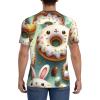 Stylish Athletic Sports Jersey Easter-Rabbit-Ears-Donuts Men's Rugby Jersey 3X-Large Black view 4