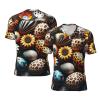Stylish Athletic Sports Jersey Easter-Eggs-Daisies-Leopard Men's Rugby Jersey X-Large