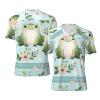 Stylish Athletic Sports Jersey Cartoon-Cute-Frogs-Flowers Men's Rugby Jersey Small view 1