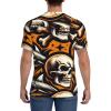 Stylish Athletic Sports Jersey Hipster-Shark-Skull-Orange Men's Rugby Jersey Xx-Large view 4
