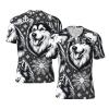 Stylish Athletic Sports Jersey Snowflakes-Siberian-Husky Men's Rugby Jersey Small Black view 1