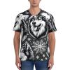 Stylish Athletic Sports Jersey Snowflakes-Siberian-Husky Men's Rugby Jersey Small Black view 2