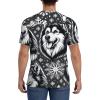 Stylish Athletic Sports Jersey Snowflakes-Siberian-Husky Men's Rugby Jersey Small Black view 4