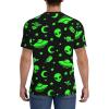 Stylish Athletic Sports Jersey Alien-Funny-Spaceships-Planet Men's Rugby Jersey 4X-Large Black view 4