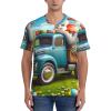 Stylish Athletic Sports Jersey Easter-Rabbit-Daisies-Eggs Men's Rugby Jersey Small Black view 2