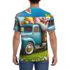 Stylish Athletic Sports Jersey Easter-Rabbit-Daisies-Eggs Men's Rugby Jersey Small Black view 4