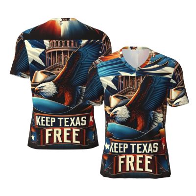 Stylish Athletic Sports Jersey American-Texas-Flag Men's Rugby Jersey Medium