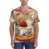 Stylish Athletic Sports Jersey Easter-Donuts-Eggs-Rabbit Men's Rugby Jersey Large Black view 2