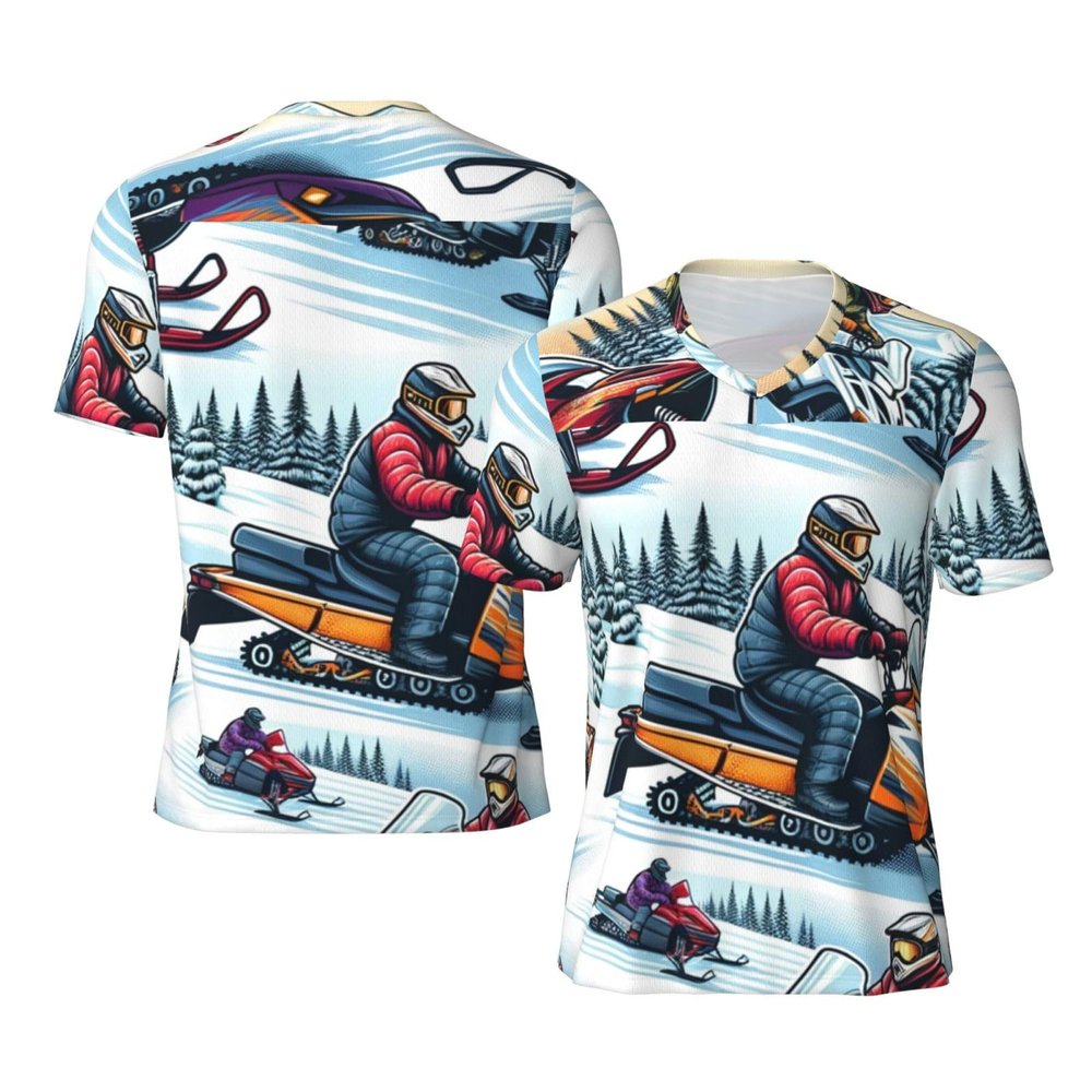 Stylish Athletic Sports Jersey Snowmobiles-Winter Men's Rugby Jersey Small Black