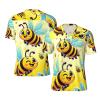 Stylish Athletic Sports Jersey Cartoon-Bee-Joy Men's Rugby Jersey Small Black