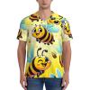 Stylish Athletic Sports Jersey Cartoon-Bee-Joy Men's Rugby Jersey Small Black view 4