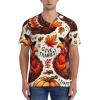 Stylish Athletic Sports Jersey Thanksgiving-Turkey-Leaves Men's Rugby Jersey Large Black view 2