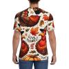 Stylish Athletic Sports Jersey Thanksgiving-Turkey-Leaves Men's Rugby Jersey Large Black view 4