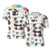Stylish Athletic Sports Jersey Love-Heart-Panda-Balloons Men's Rugby Jersey Medium Black view 1