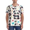Stylish Athletic Sports Jersey Love-Heart-Panda-Balloons Men's Rugby Jersey Medium Black view 2