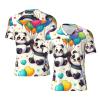 Stylish Athletic Sports Jersey Pandas-Balloons-Pattern Men's Rugby Jersey Xx-Large Black view 1