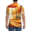 Stylish Athletic Sports Jersey Autumn-Forest-Road-Painting Men's Rugby Jersey Small view 4