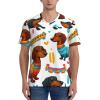 Stylish Athletic Sports Jersey Dachshund-in-Colorful-Sweaters Men's Rugby Jersey X-Large view 2