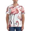 Stylish Athletic Sports Jersey Watercolor-Cute-Flamingos Men's Rugby Jersey Xx-Large view 2