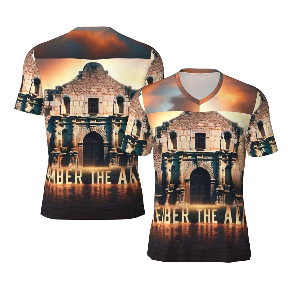 Stylish Athletic Sports Jersey Remember-The-Alamo-Texas Men's Rugby Jersey Small Black