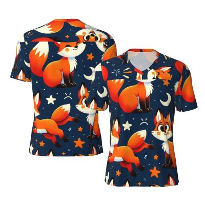 Stylish Athletic Sports Jersey Kawaii-Cute-Fox-Funny Men's Rugby Jersey Large Black