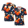 Stylish Athletic Sports Jersey Kawaii-Cute-Fox-Funny Men's Rugby Jersey Large Black view 1
