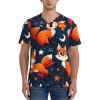 Stylish Athletic Sports Jersey Kawaii-Cute-Fox-Funny Men's Rugby Jersey Large Black view 4