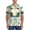 Stylish Athletic Sports Jersey Playful-Frogs-Flowers Men's Rugby Jersey 4X-Large view 2