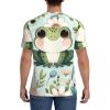 Stylish Athletic Sports Jersey Playful-Frogs-Flowers Men's Rugby Jersey 4X-Large view 4