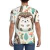 Stylish Athletic Sports Jersey Cute-Cartoon-Hedgehogs Men's Rugby Jersey 4X-Large Black view 4