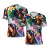 Stylish Athletic Sports Jersey Watercolor-Doberman-Rottweiler Men's Rugby Jersey X-Large Black view 1