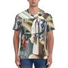 Stylish Athletic Sports Jersey Easter-Rabbit-Doctor-Eggs Men's Rugby Jersey 3X-Large Black view 2