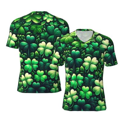 Stylish Athletic Sports Jersey St-Patricks-Luck-Shamrock Men's Rugby Jersey 3X-Large