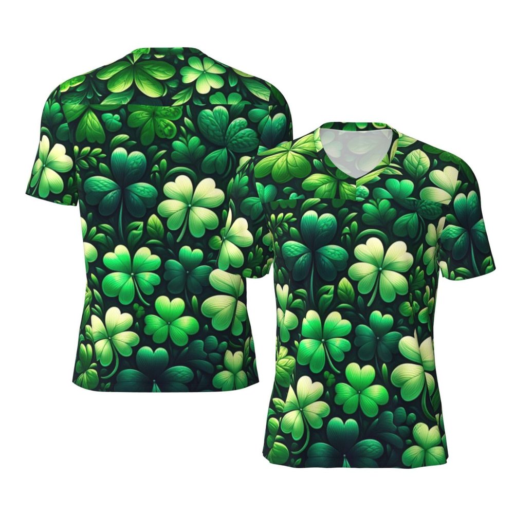 Stylish Athletic Sports Jersey St-Patricks-Luck-Shamrock Men's Rugby Jersey 3X-Large