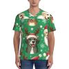 Stylish Athletic Sports Jersey Christmas-Dogs-Santa-Hats Men's Rugby Jersey 4X-Large Black view 2