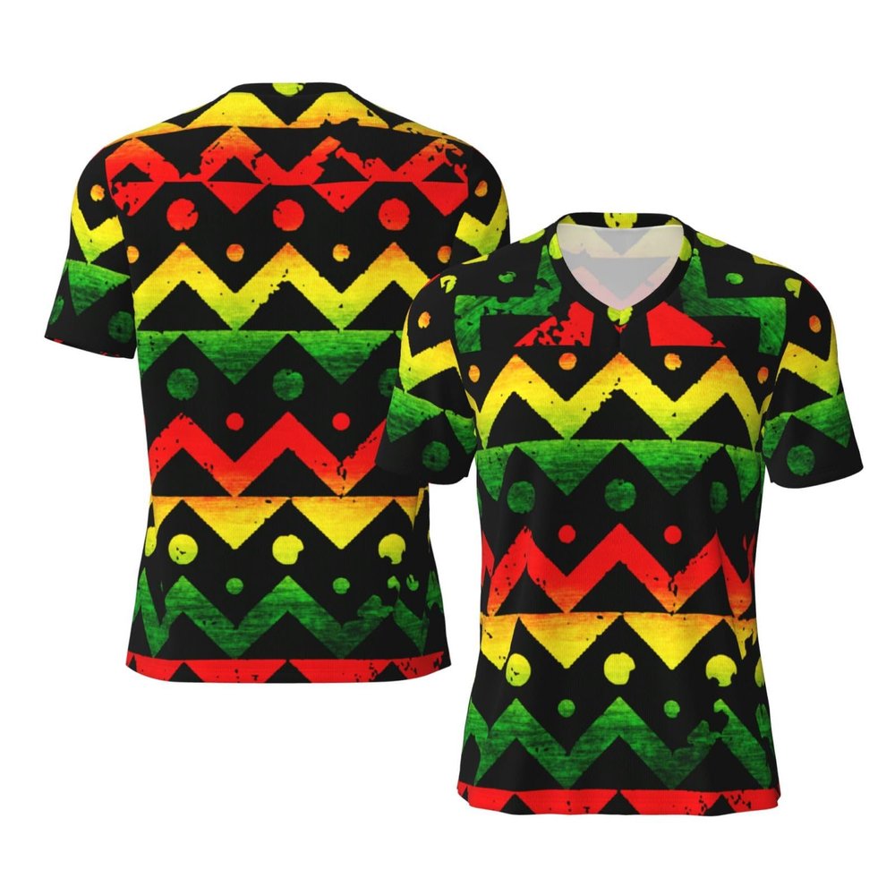 Stylish Athletic Sports Jersey Zigzag-Rasta-Thin-Line Men's Rugby Jersey X-Large Black