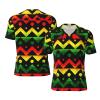 Stylish Athletic Sports Jersey Zigzag-Rasta-Thin-Line Men's Rugby Jersey X-Large Black view 1