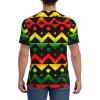 Stylish Athletic Sports Jersey Zigzag-Rasta-Thin-Line Men's Rugby Jersey X-Large Black view 4