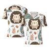 Stylish Athletic Sports Jersey Nature-Cute-Hedgehogs Men's Rugby Jersey Xx-Large Black view 1